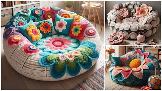 Beautiful Lazy Sofa Model Designs With Wool (share ideas) #knitted #knitting #crochet