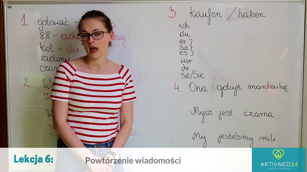 Niemiecki dla opiekunek lekcja 6 - powtórzenie wiadomości - YouTube