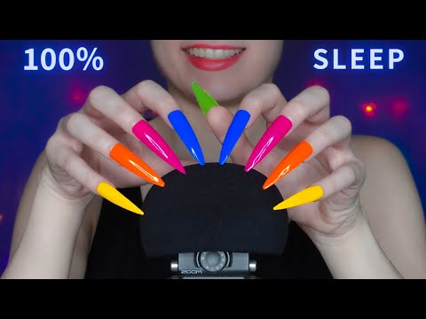 ASMR Mic Scratching - Brain Scratching with XXL ULTRA LONG NAILS 💙 No Talking for Sleep - 1 HOUR 4K