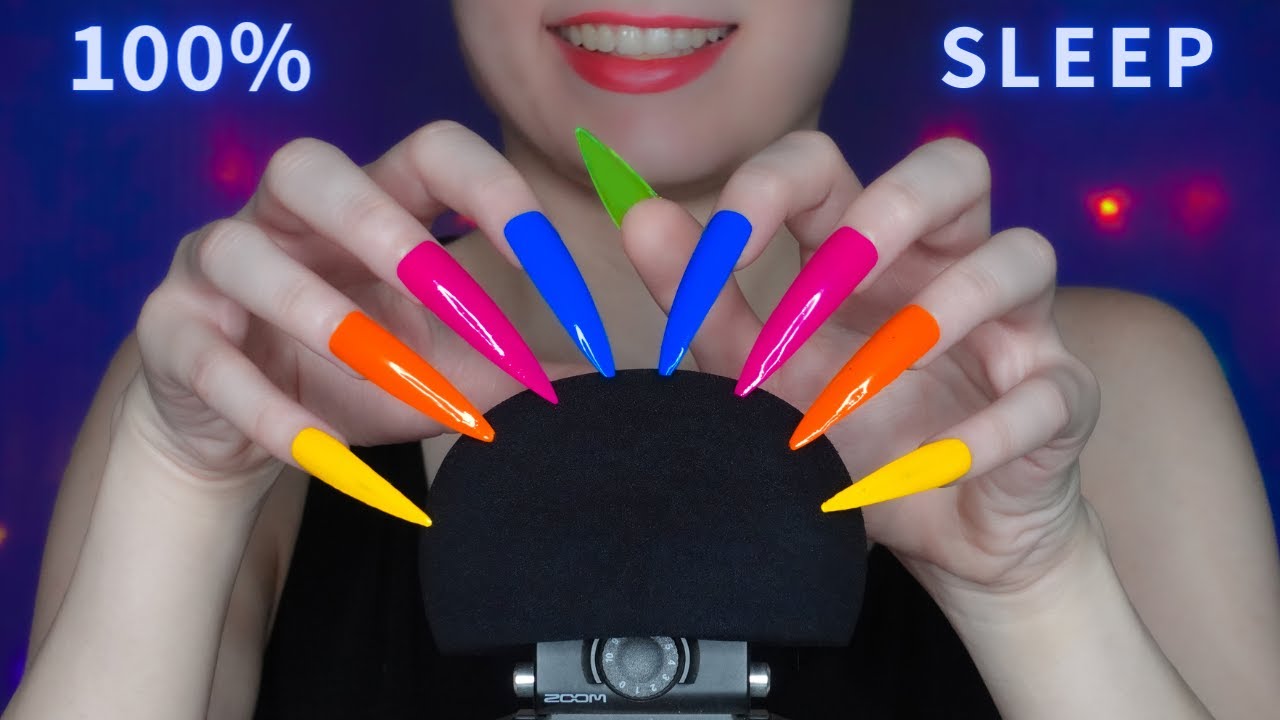 ASMR Mic Scratching - Brain Scratching with XXL ULTRA LONG NAILS 💙 No ...