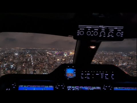 Pousando À NOITE em CONGONHAS na CABINE DOS PILOTOS