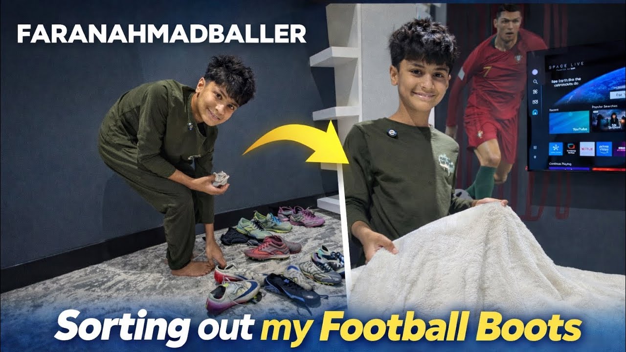Наконец-то я навела порядок в своей коллекции футбольных бутс 😱👟 и убрала комнату.