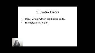 Types of errors in python