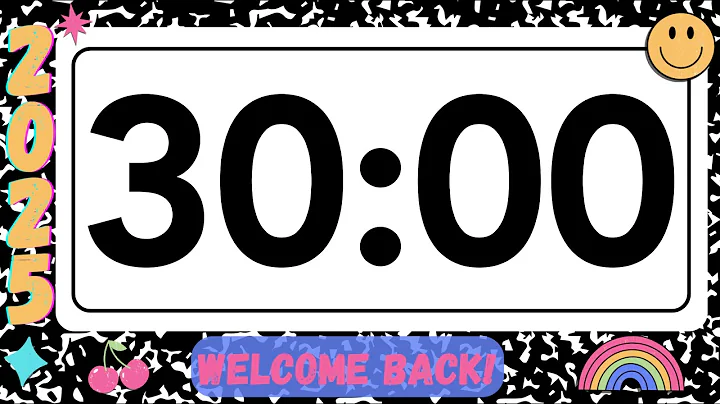 30 Minute Fun Back to School Notebook Timer (No Music, Soft Guitar Alarm at End)