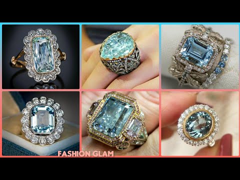 Aquamarine Cocktail Rings/March