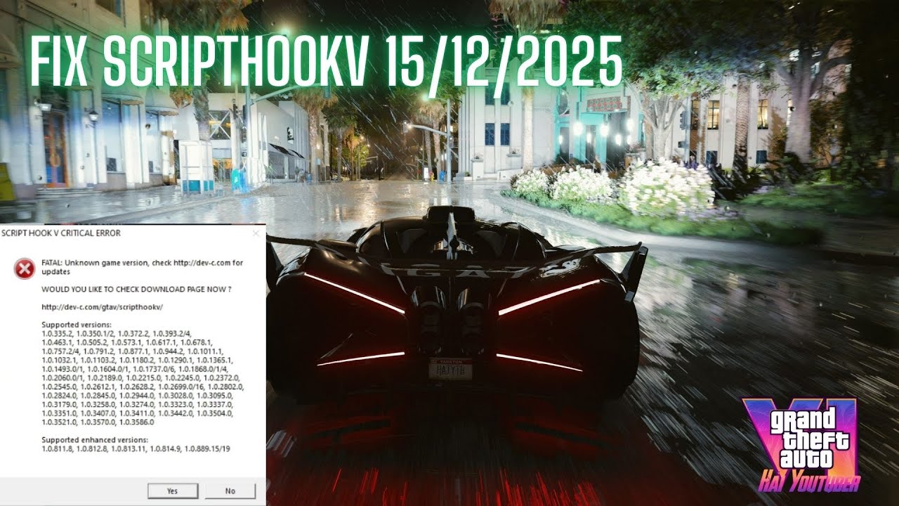 Hướng Dẫn Fix Lỗi ScripthookV Critical Error Cả 2 Phiên Bản GTA 5 LEGACY và ENHANCED | Cực Đơn Giản