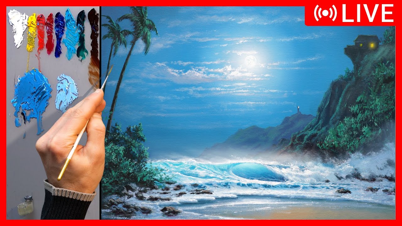 🔴 Seascape Acrylic Painting for Beginners / Сolor Palette 