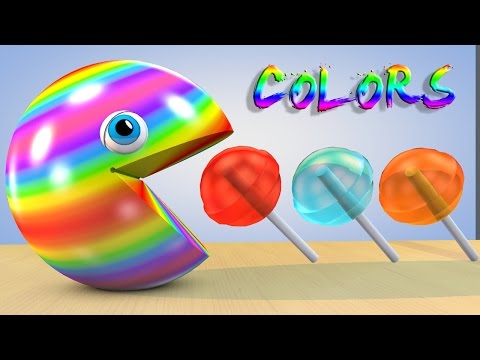 Learn Colors with 3D Pacman Lollipop for Kids Children Toddlers