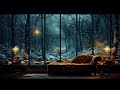 ✨Warm Lights and Snowy Forest View ❄️ Piano Music for Study & Relaxation