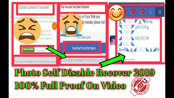 Facebook Photo self disable account Recovery 2019 working trick