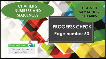 Progress check  page number 63/CLASS 10 MATHS/CHAPTER 2- NUMBERS AND SEQUENCES