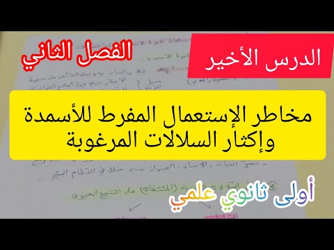 الدرس الأخير مخاطر الإستعمال المفرط للأسمدة و إكثار السلالات المرغوبة الفصل الثاني أولى ثانوي علمي