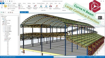 Steel Stanchion and Curve H Beam Roof Rafter Erection for Cathedral Structure Design in #Prota