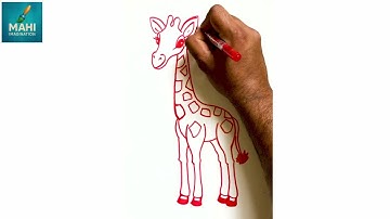 How to Draw a Giraffe | Easy Step-by-Step Tutorial    #drawing #kidslearning #viral #sketch #art