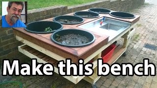 How To | Potting Bench | DIY | Multi Purpose . Potting bench, Work bench, BBQ.. This strong mobile table will do anything you want it 