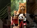 Mom Cat & Kitten Find Baby Panda 🐼❤️ Take Him Home & Feed #Shorts #CatVideo
