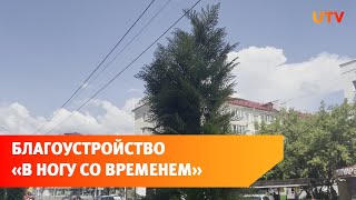 В Уфе вдоль улицы высадили пластиковые деревья из гипермаркета