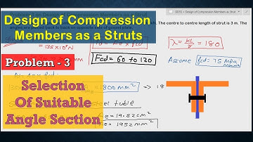 Problem 3 Design of Compression Member as a Struts | Selection of Suitable Angle Section