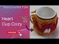 Heart cup cozy crochet