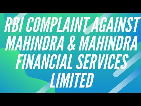 NBFC RBI complaint against Mahindra & Mahindra Financial Services Limited