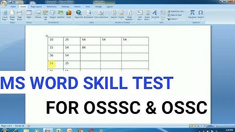 MS WORD COMPUTER SKILL TEST QUESTION FOR OSSSC