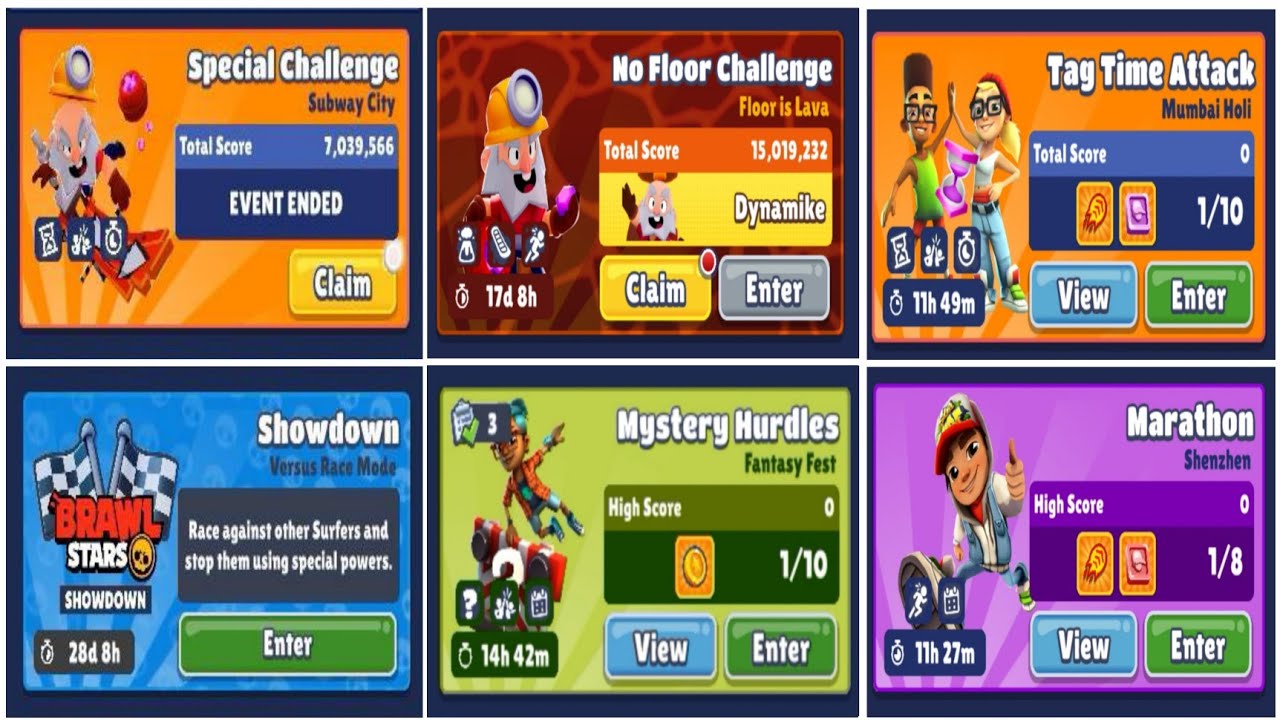 Subway Surfers : 6 Different Challenges in 6 Different World Tours of Subway Surfers x Brawl Stars ✨