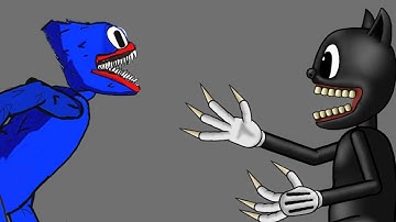 Huggy Wuggy vs cartoon Cat Drawing cartoon 2 tutorial animations #HuggyWuggy