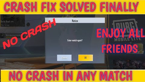 CRASH FIX SOLUTION FIX FINALLY #pubgmlite #solution #crashfix  #gameplay
