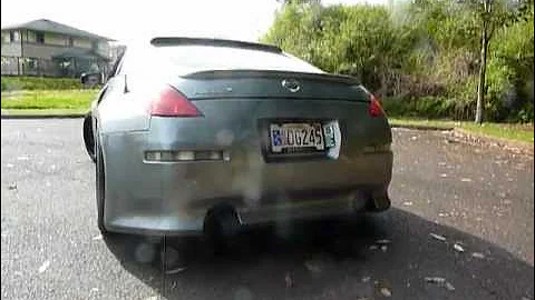 350z invidia gemini exhaust with test pipes