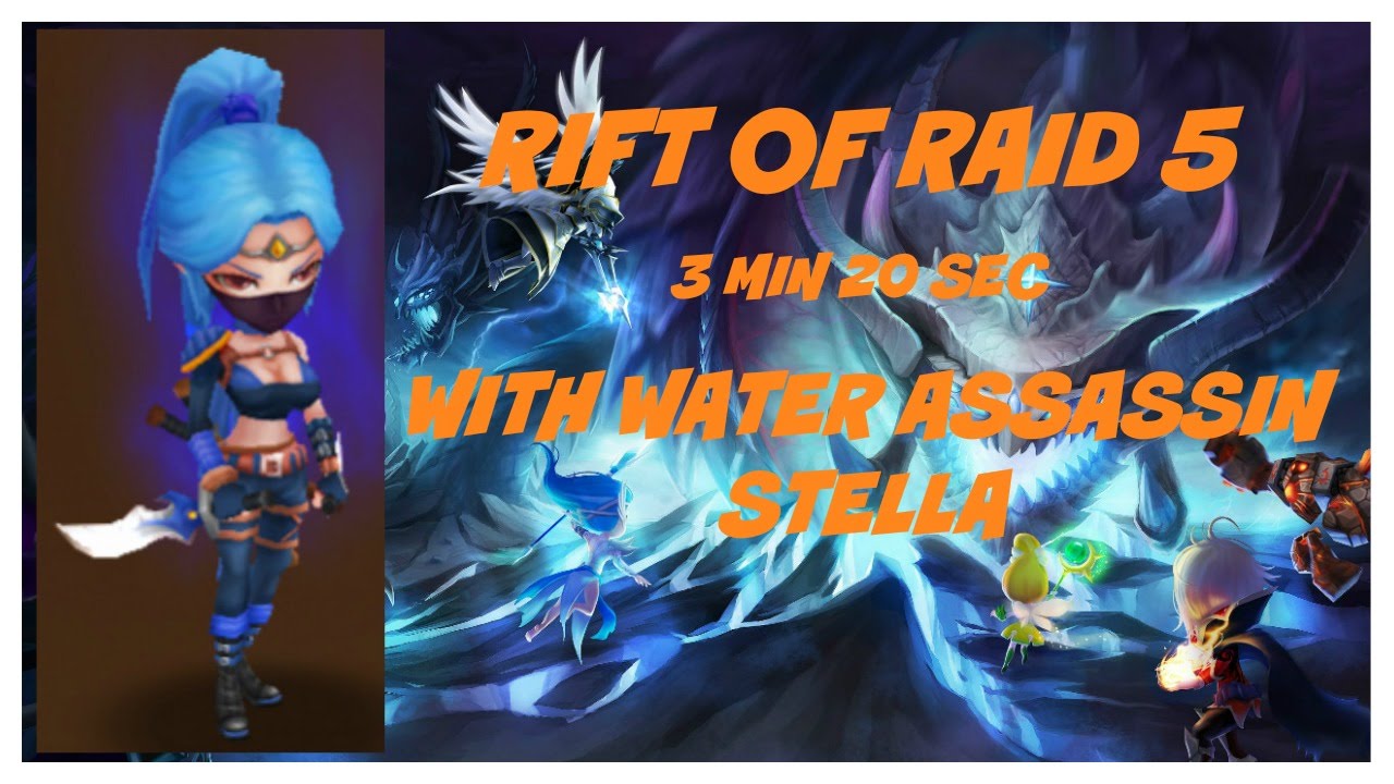 Summoners War 3 mins 20 secs R5 run with Water Assassin (Stella