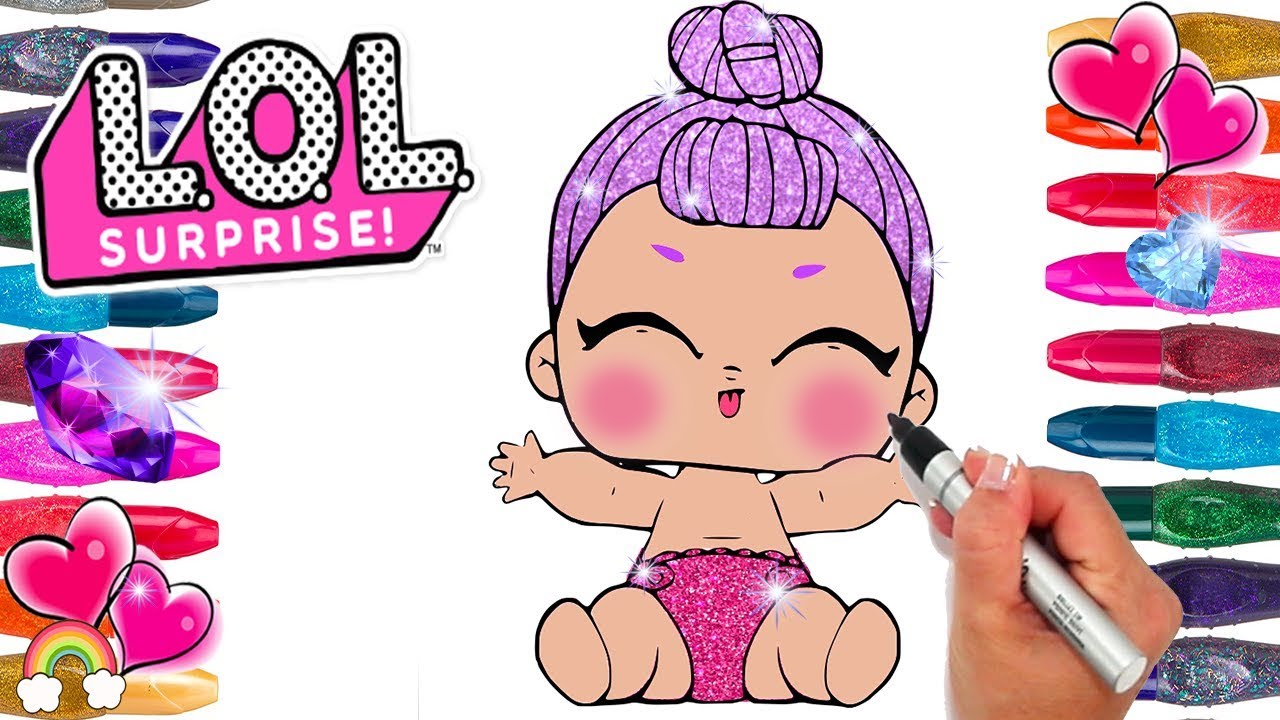 Glitter Series 3 LOL Surprise Doll Baby Lil Sugar Queen Coloring Glitter Art Gems | Printable ...