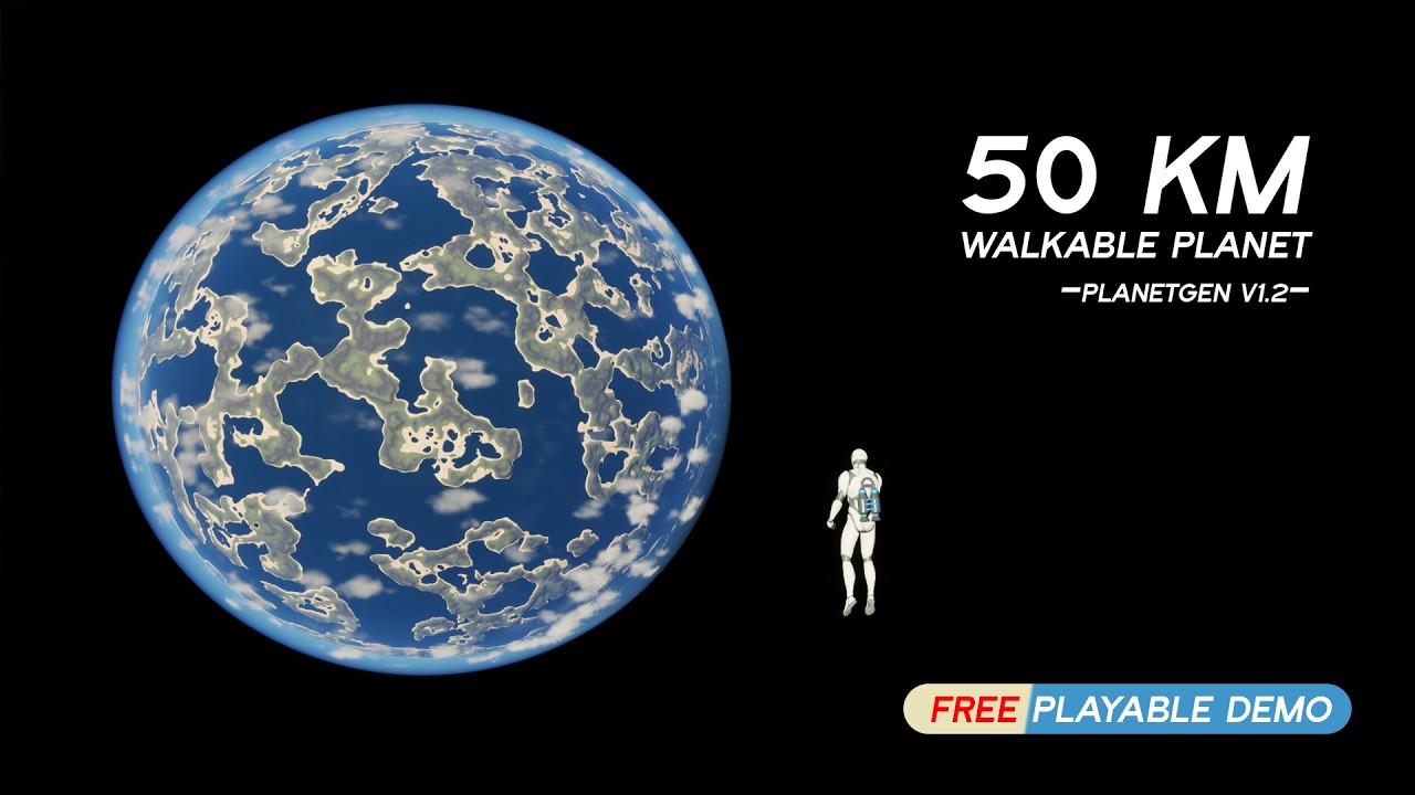50km Walkable Procedural Planet in UE5 | PlanetGen V1.2