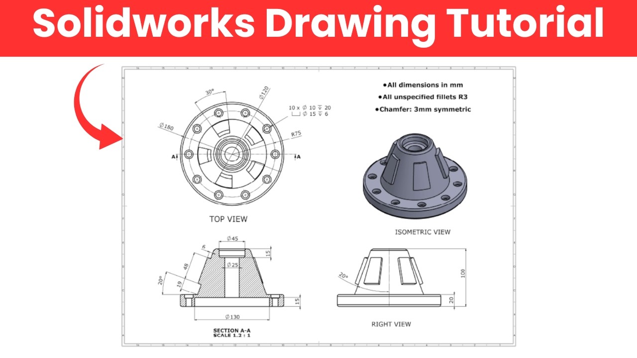 SolidWorks 2D Drawing Tutorial | Create Engineering Drawings Step by ...