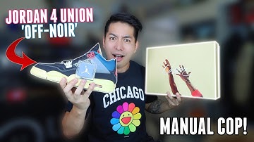 BIGGEST MANUAL COP OF THE YEAR!! (Jordan 4 Union Off-Noir Unboxing)