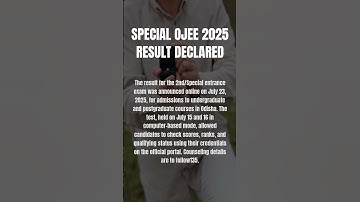 Special OJEE 2025 Result Declared