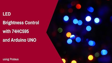 LED Brightness Control with 74HC595 and Arduino Uno using Proteus