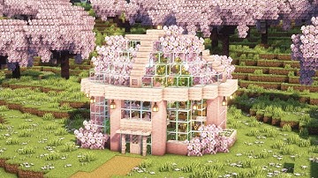 [Minecraft] How to Build a Cherry Blossom Greenhouse and Bee Farm / Apiary / Tutorial