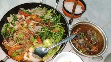 Hôm nay mình nấu món cá lóc kho tiêu và mực xào dưa leo ngon bá cháy của Lâm Ngọc Vlog