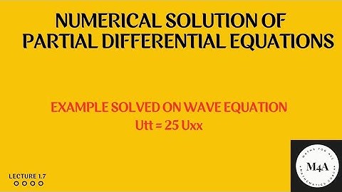 Example on One Dimensional Wave Equation|| Numerical Solution of PDE || Dr. Sujata T