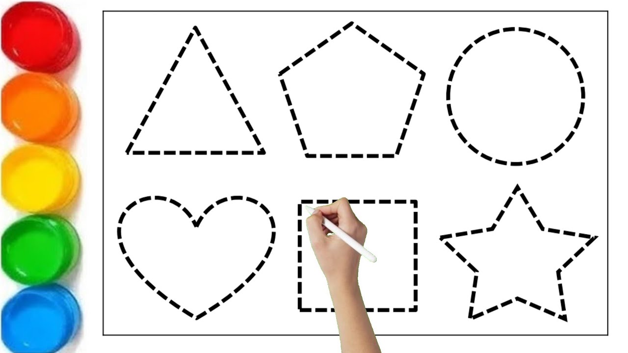 Shapes drawing for kids, learn 2d shapes, colors for toddlers | Preschool Learning | part.306 , 267