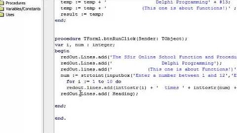 Functions 1 - Delphi