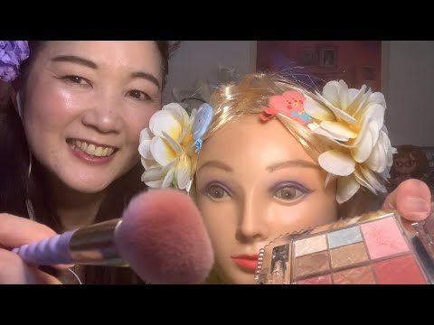 SUB字幕【ASMR】メイクアップロールプレイ💄マジでリベンジ❣️今度はいい音出たよ😭ラベンダーメイク💜your makeup roleplay Revenge