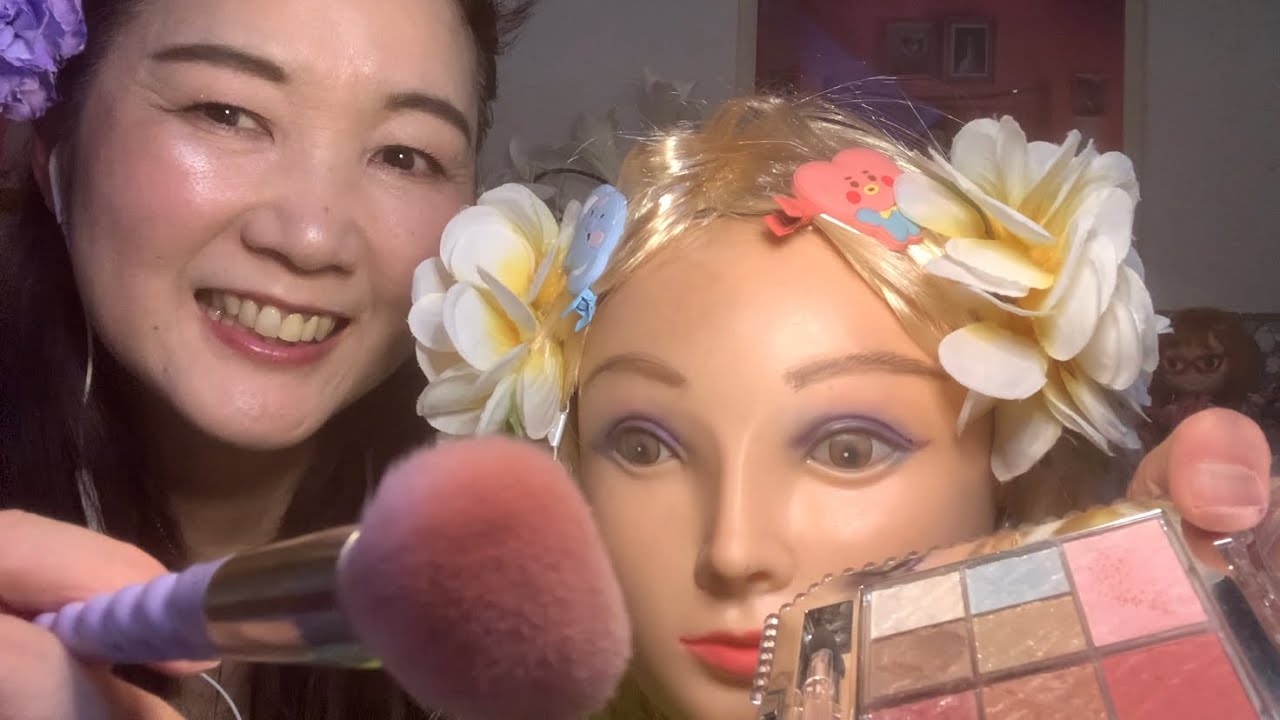 SUB字幕【ASMR】メイクアップロールプレイ💄マジでリベンジ❣️今度はいい音出たよ😭ラベンダーメイク💜your makeup roleplay Revenge