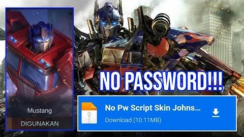 SCRIPT SKIN JOHNSON TRANSFORMER OPTIMUS FULL PATCH - No Password | MLBB