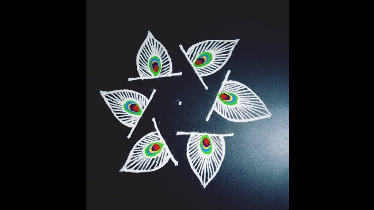 Peacock 🦚 kolam design 🌺 pulli kolam easy design 🌹 long video 🥰