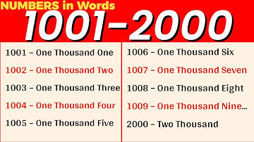 Numbers 1001 to 2000 || Numbers from 1001 to 2000 || 2000 spelling || Numbers