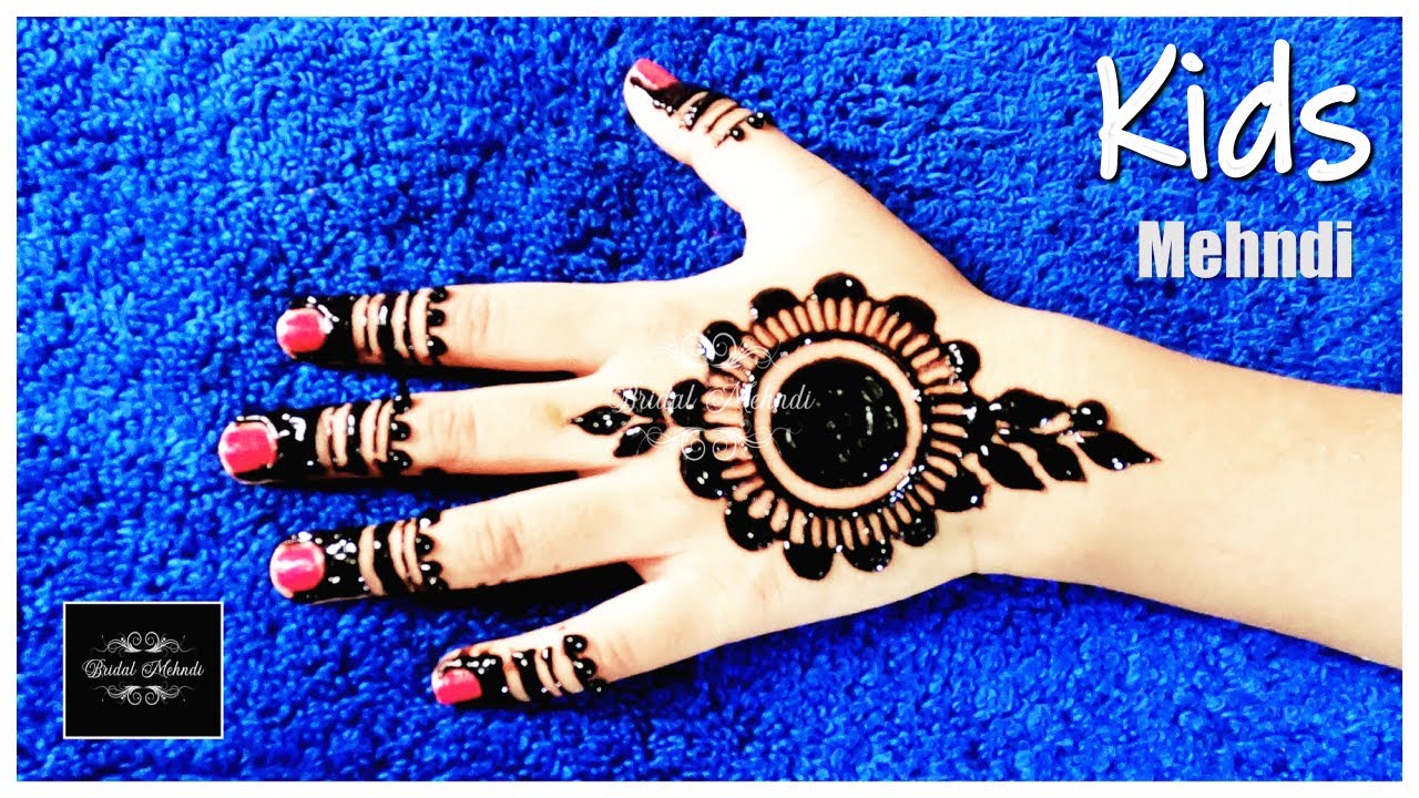 Kids Easy Mehndi Design for Back Hand | Baby Henna Designs | 2 mins ...