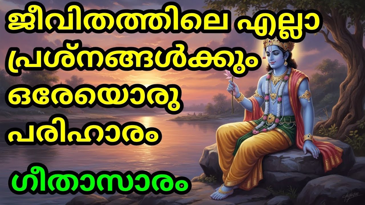 ജീവിതത്തിലെ എല്ലാ പ്രശ്നങ്ങൾക്കും ഒരേയൊരു പരിഹാരം ഗീതാസാരം Gita Upadesham| bhagavad githa by Krishna