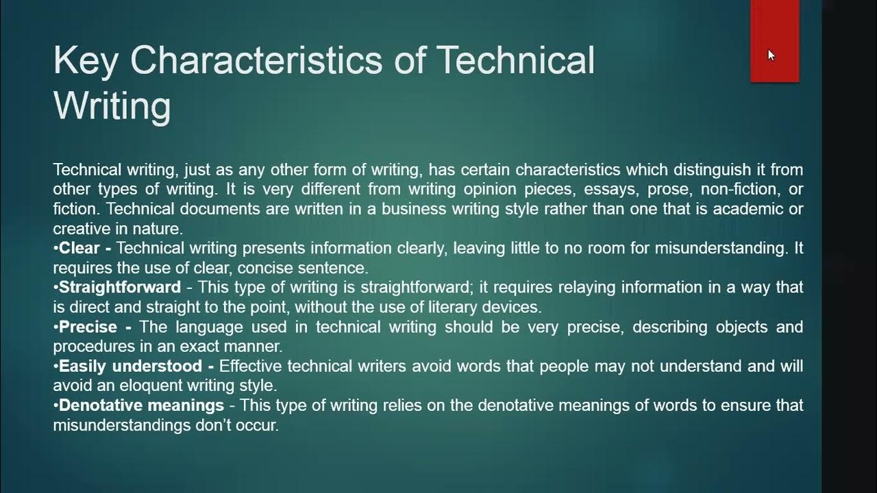 Characteristics of Technical Writing YouTube