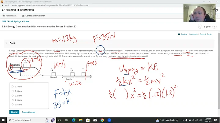Mastering Physics 10B Springs and Power